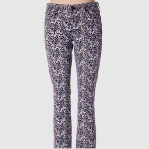 J CREW LIBERTY OF LONDON JUNES MEADOW FLORAL TOOTHPICK ANKLE SKINNY JEANS